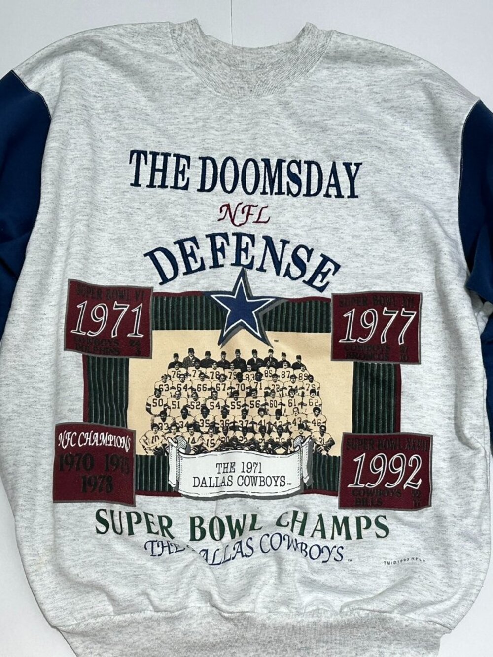 VTG Dallas Cowboys Doomsday Defense Sweatshirt Long Gone L